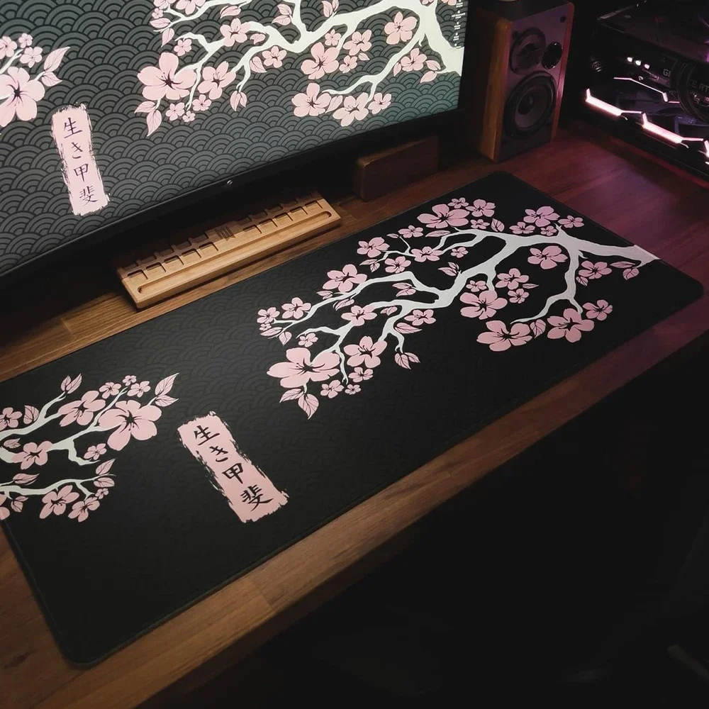 Gaming Accessories In Japan - Japan Sakura Muismat Kawaii Zwart-wit Bureaumat