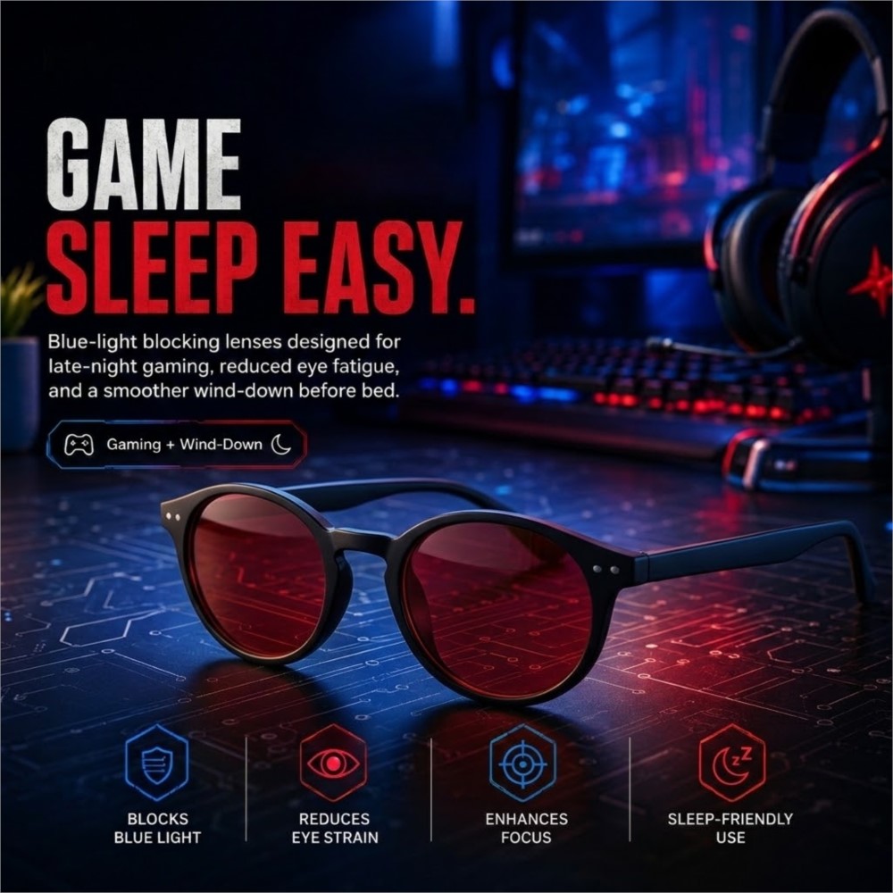 Gaming Glasses Tinted - Gamingbrillen voorkomen oogvermoeidheid, blauwlichtfilterende brillen, rood