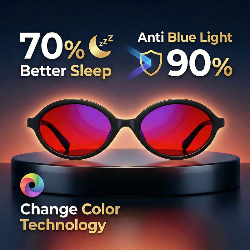 Gaming Glasses Tinted - Anti-blauwlicht ovale bril voor betere slaap