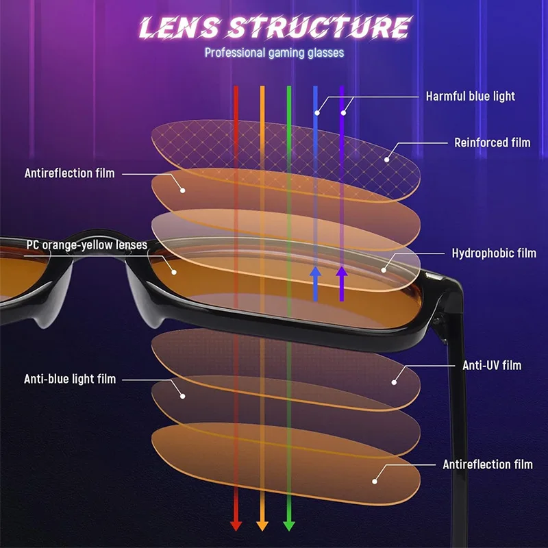 Gaming Glasses Tinted - Trendy anti-blauwlichtbril dames heren betere slaap